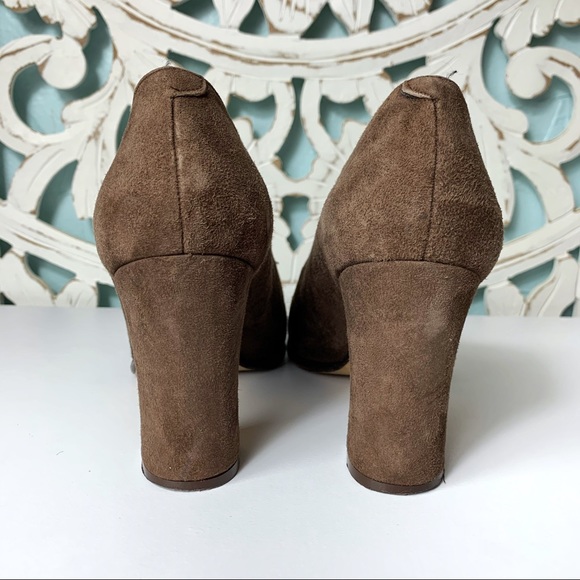 Pura Lopez Brown Suede Chunky Heel Loafer main image 3